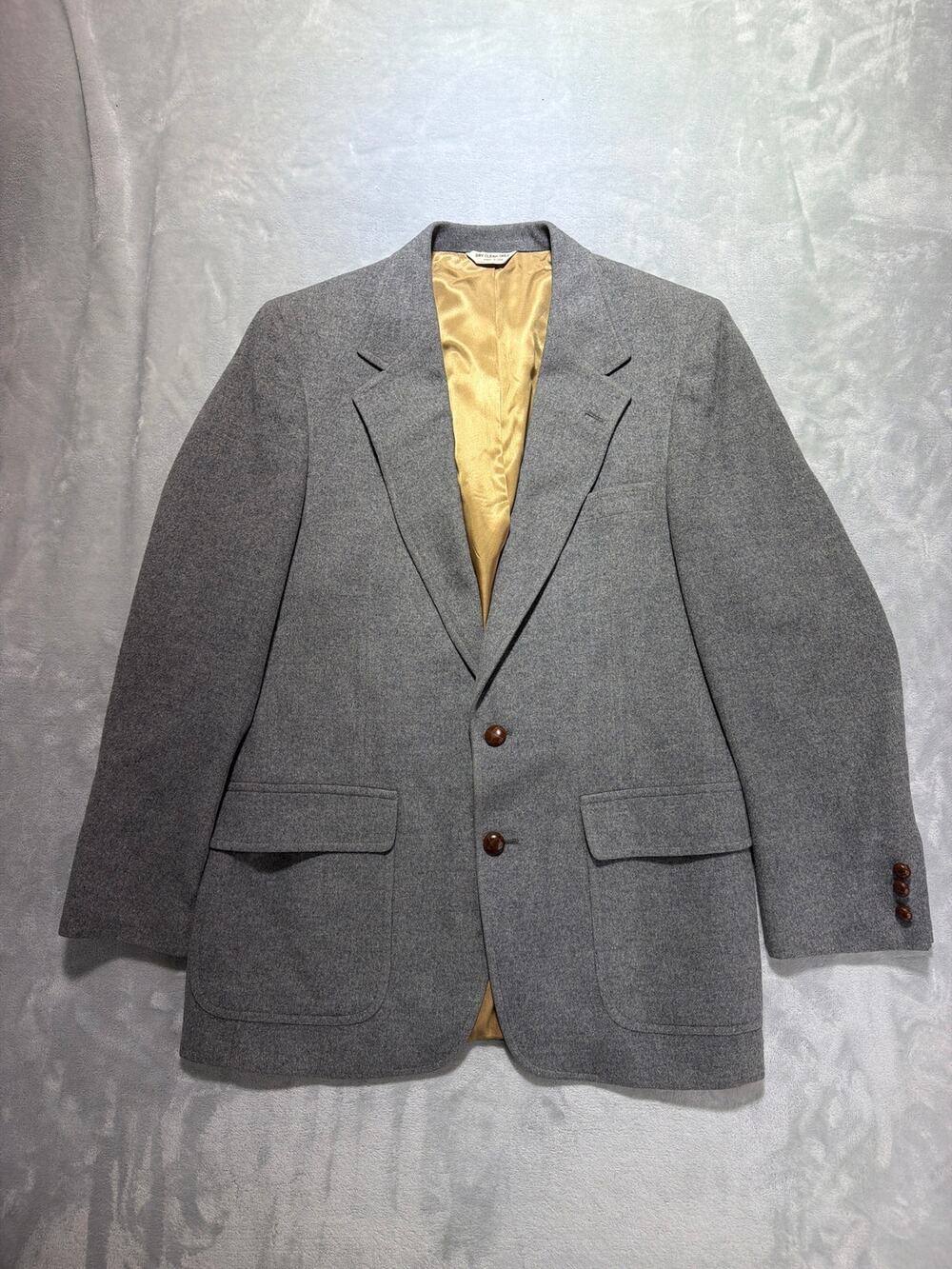 Vintage Patrick James 100% Pure Camelhair Blazer Jacket Gray Made in USA 42R
